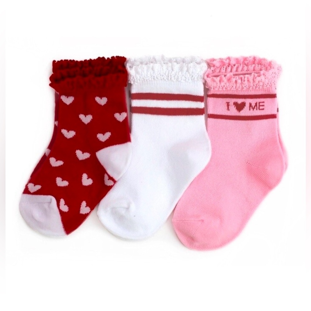 Little Stocking Co. Valentine's Lace Midi Sock 3-
Pack
